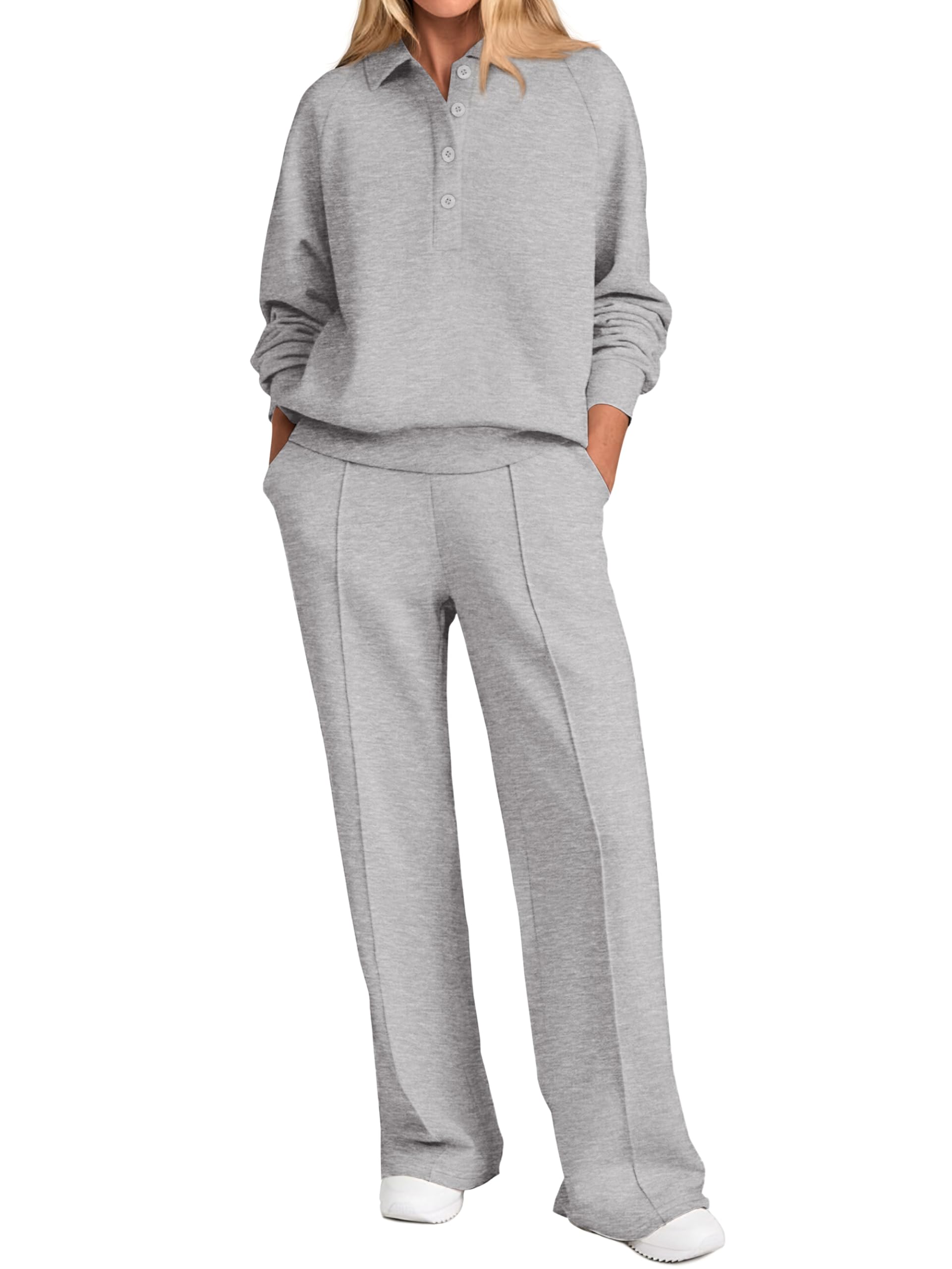 PRETTYGARDEN PC035 Women's Button Up Tracksuit