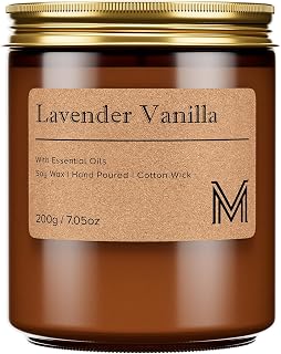 M&SENSE Lavender Vanilla Scented Candle | Non-Toxic Soy Candle Gift Set l Long Lasting Natural Candle for Home l Chandelle Gift for Birthday,Housewarming,Thanksgiving