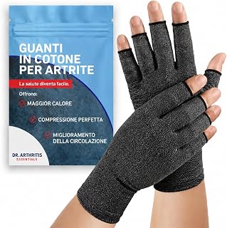 Dr. Arthritis Hand Osteoarthritis Gloves - Compression Fingerless Gloves for Carpal Tunnel and Raynauds Syndrome