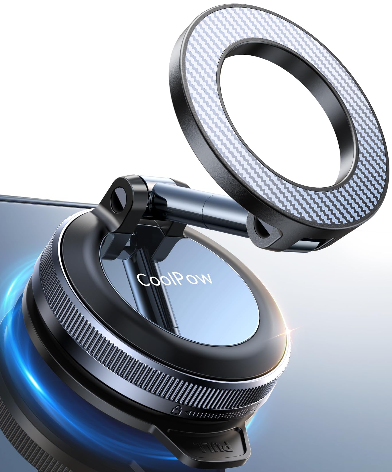 Coolpow for Magsafe Car Mount Vacuum Magnetic Phone Holder for Cars【Greater Stab