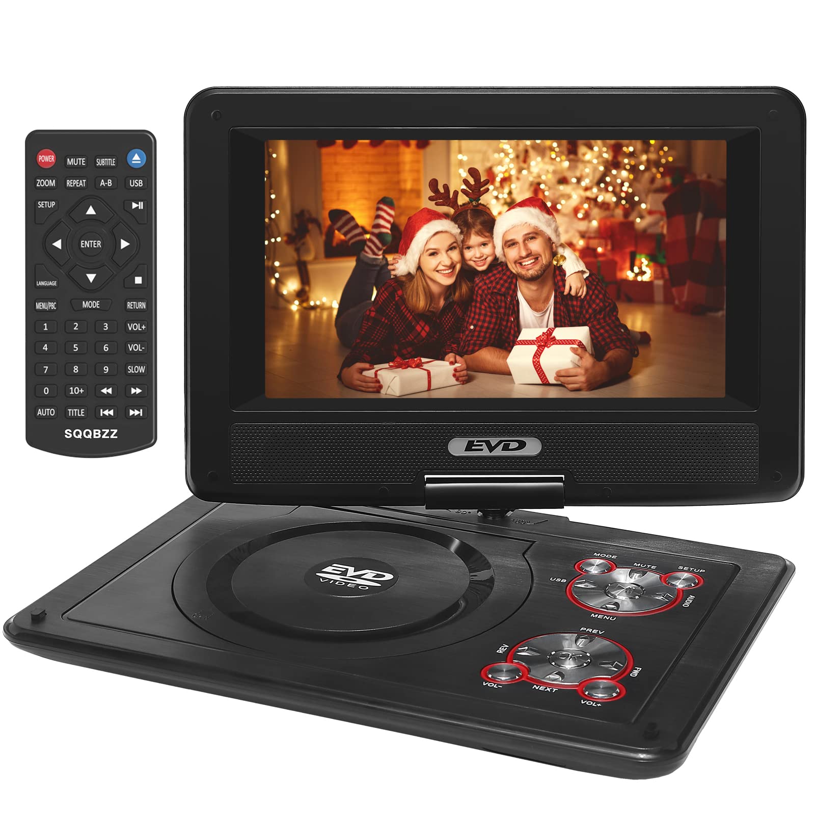 11.5" Portable DVD Player with 9.5" Swivel Screen, 5-Hours Rechargeable Battery,