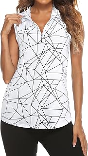 Tanst Sky Women's Zip Up Tank Top Quick Dry Workout Tops Sleeveless Golf Running Yoga Shirt