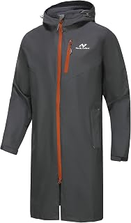 NORDIC OUTLAND Mens Waterproof Breathable Hooded Rain Jacket with Mesh Lining