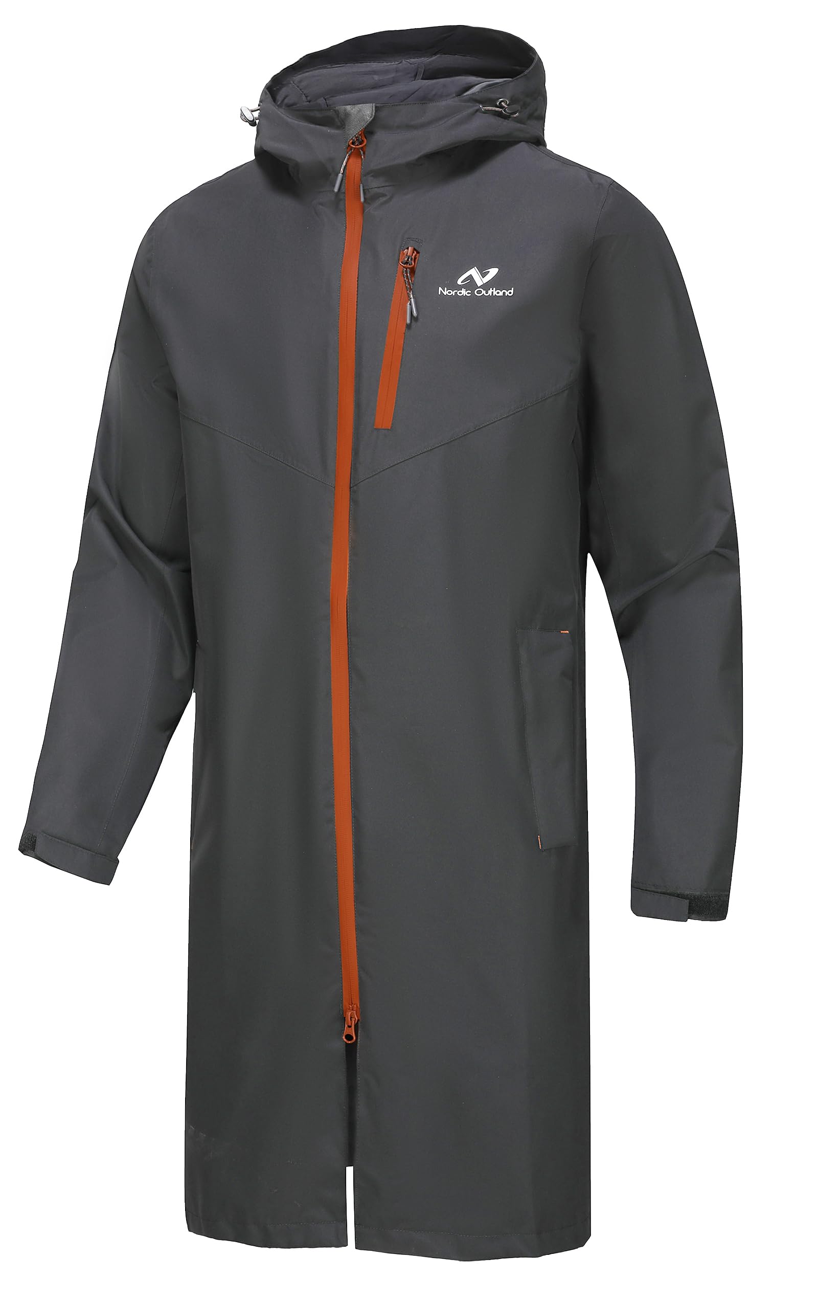 NORDIC OUTLAND Mens Waterproof Breathable Hooded Rain Jacket with Mesh Lining