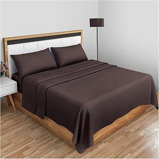 Gaveno Cavailia Super Soft Plain Dyed Diamond Flat Sheet [ King - Chocolate ]