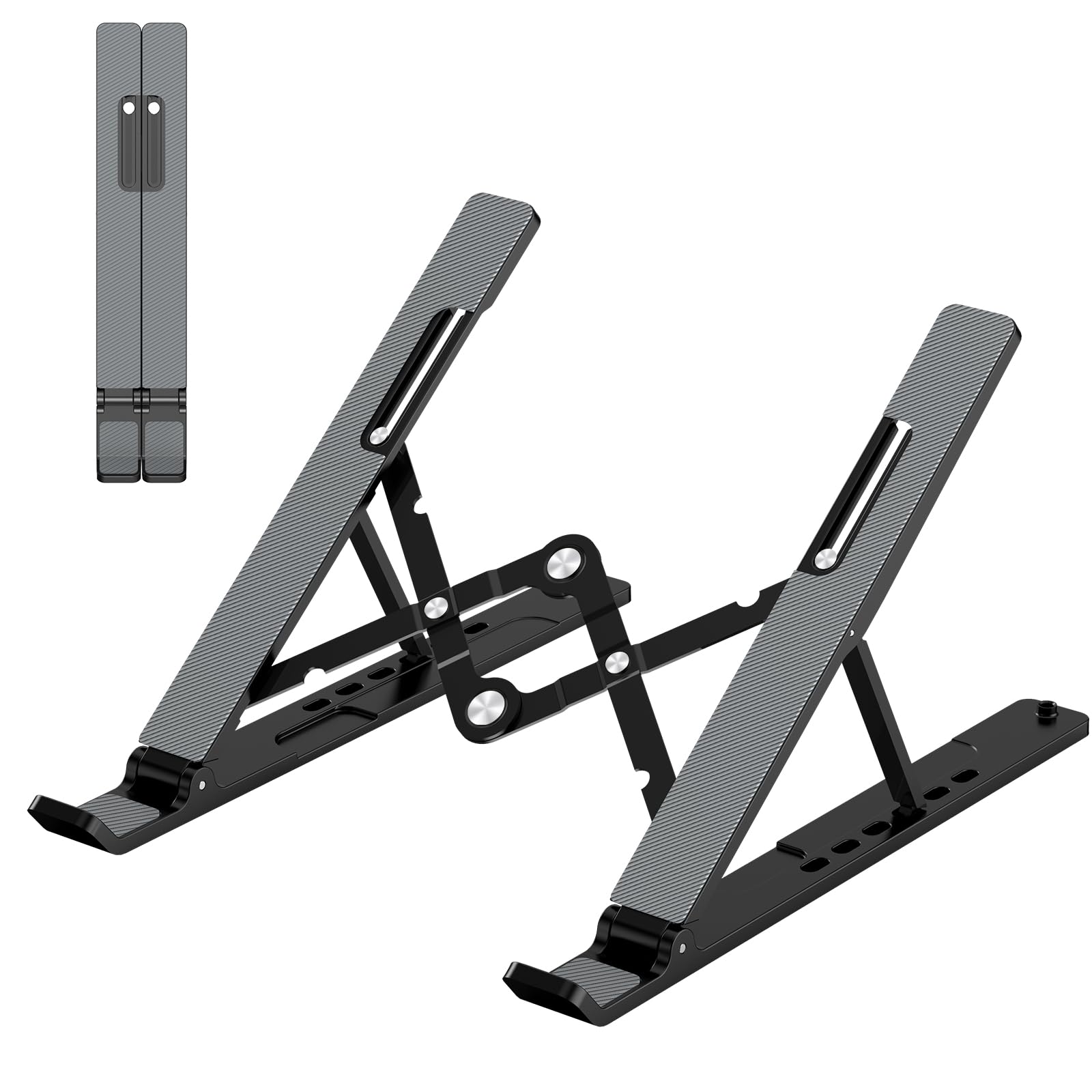 Gogoonike Adjustable Laptop Stand, Portable Laptop Riser for Desk | ABS+Silicone