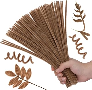 Hssugi Pipe Cleaners, 100PCS Pipe Cleaners Craft Supplies Light Brown | Pipe Cleaners Chenille Stem, Pipe Cleaners Bulk Fuzzy Sticks for DIY Art and Craft Projects Home Decoration