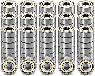50pcs 608ZZ Bearings, 8x22x7mm Skateboard Bearings — ABEC-7 Precision 608 Ball Bearings, Double Metal Shielded & Anti-Rust, Quiet Smooth Spin for Skate, Roller Skates, Scooters & 3D Printer