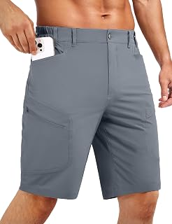 Stlight Men's Hiking Cargo Shorts 8"/10" Quick Dry Lightweight Casual Shorts for Athletic Fishing Golf with Zipper Pockets