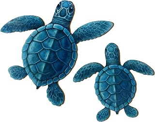 Novabright 2 Sizes Wooden Sea Turtle Wall Decor Vintage Beach Ocean Art