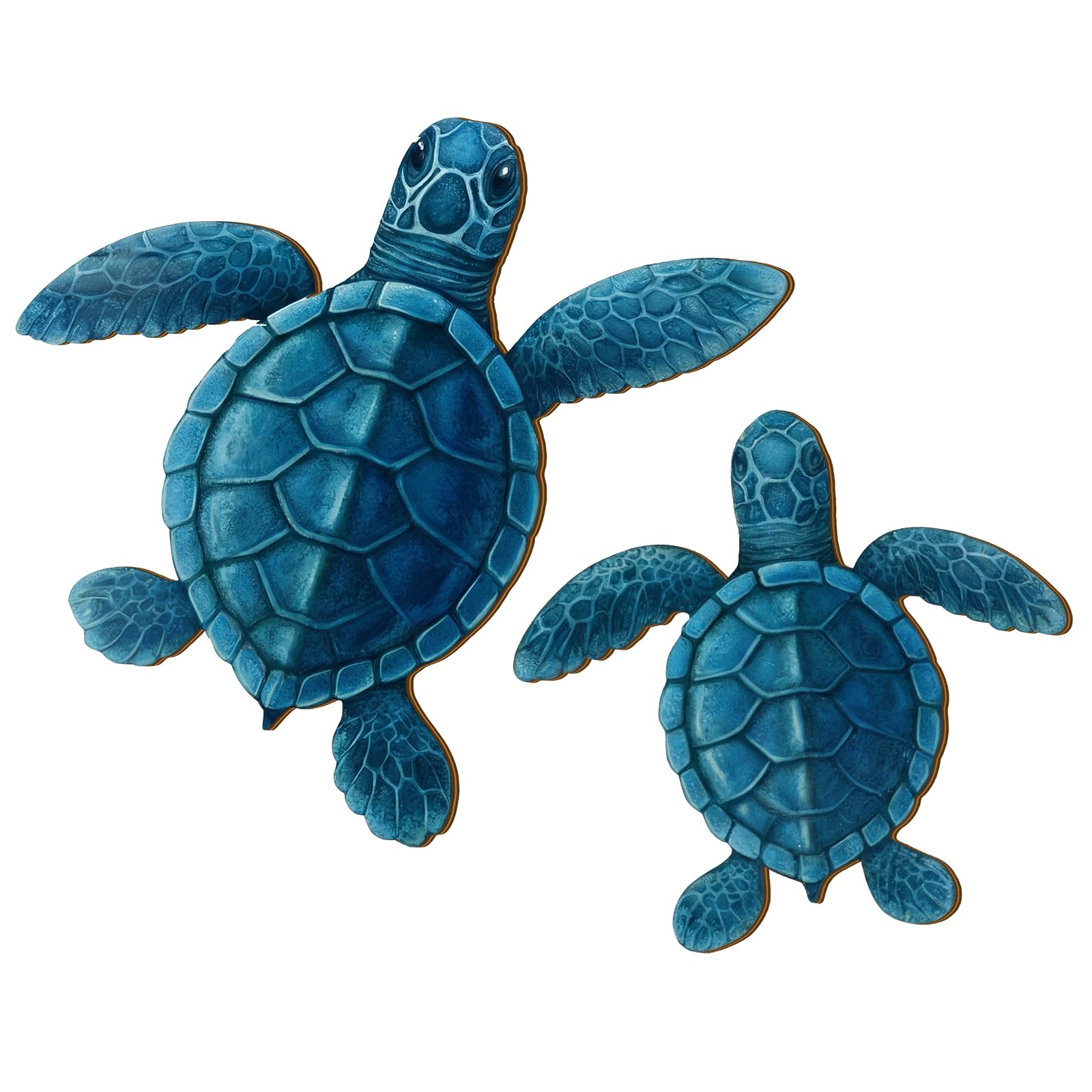 Novabright 2 Sizes Wooden Sea Turtle Wall Decor Vintage Beach Ocean Art
