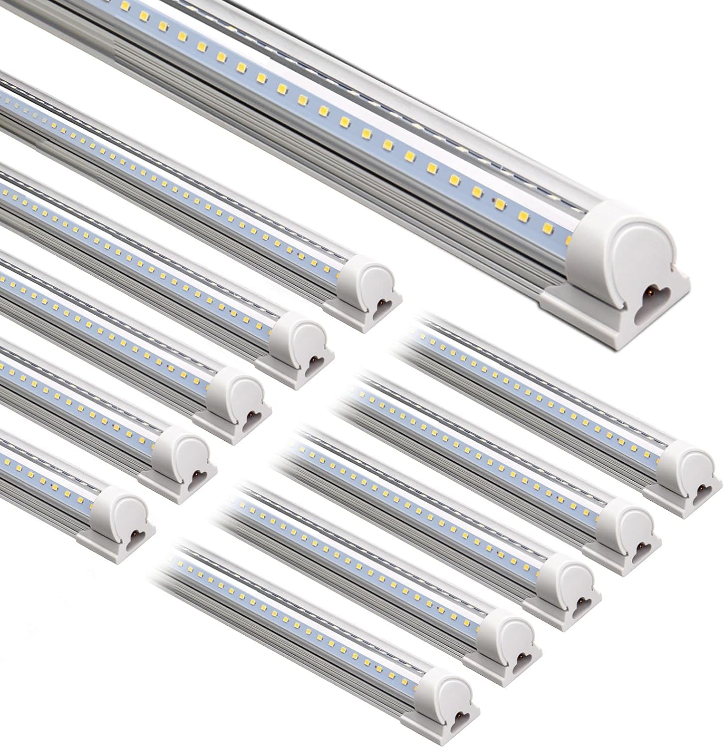 Barrina T8 LED Shop Lights 8FT, 72W 10000LM 5000K, High Output, 10 Packs | 8 Foo