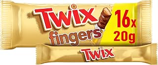 Twix Caramel Biscuit Milk Chocolate Snack Bars Bulk Multipack Box, 16x20g | Caramel Biscuit Chocolate Bars for Everyday Snack, Tea & Coffee Breaks, Meeting Snacks, Sweet Household Stash & Treats