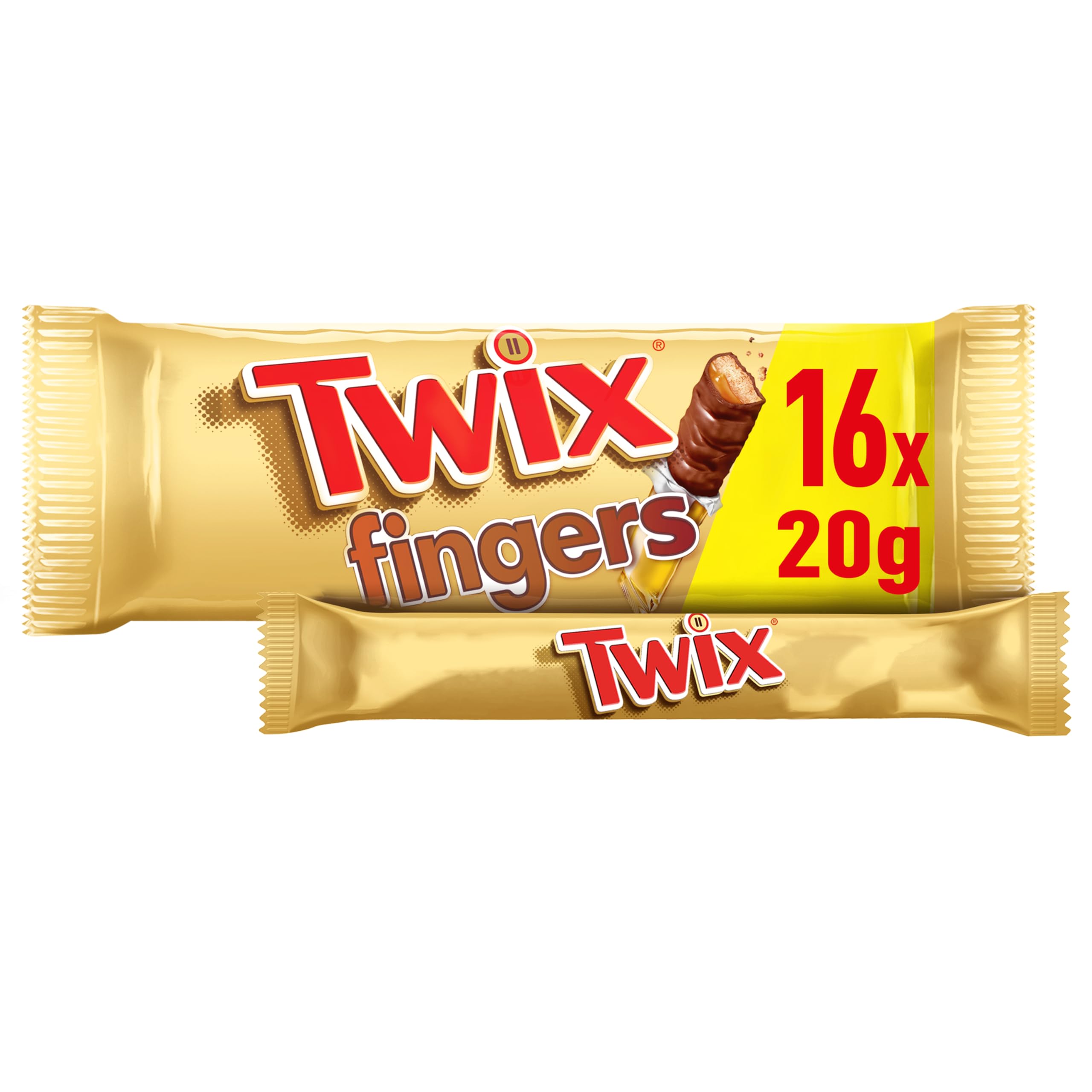 Twix Caramel Biscuit Milk Chocolate Snack Bars Bulk Multipack Box, 16x20g | Cara