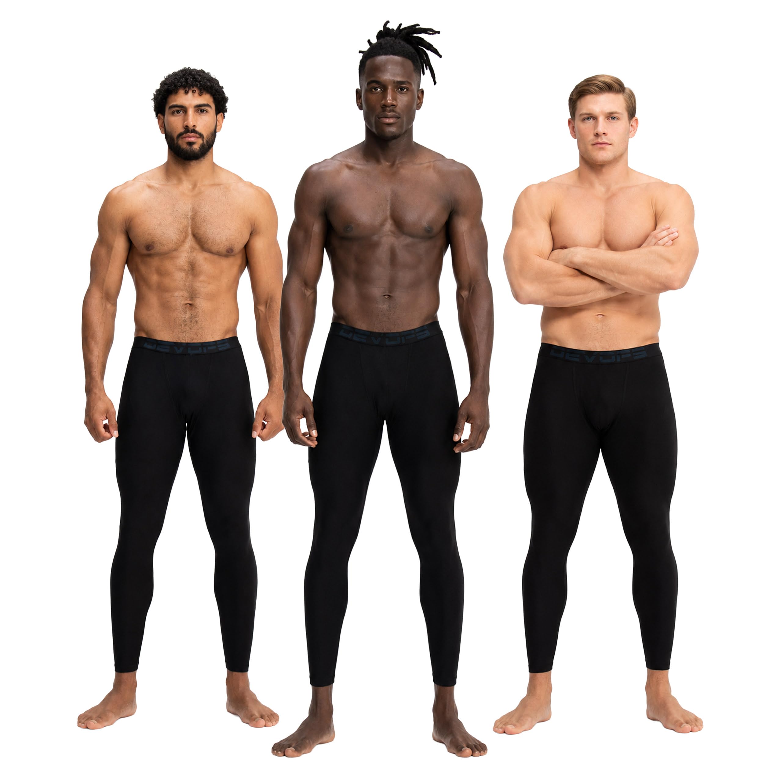 DEVOPS Confezione da 2 pantaloni a compressione da uomo sportivi con tasca/senza