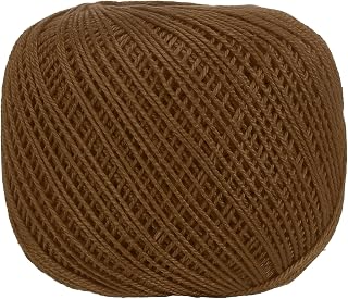 MECCANIXITY Crochet Thread Pearl Cotton Size 3 Brown Pearl 164 Yards | for Crocheting Tatting Knitting Embroidery Sewing
