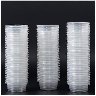 SLSON 100 Pcs Gecko Food and Water Cups 0.5 oz Transparent Plastic Feeder Cups for Reptile Feeding Bowls for Crested Gecko Lizard Bearded Dragon, Small Pet Ledge Accessories