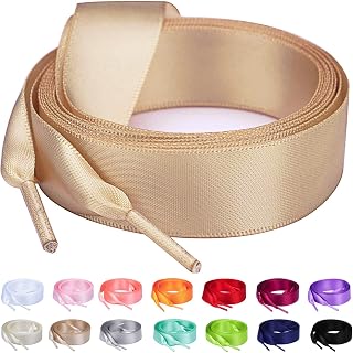 Booyckiy 3/4" Ribbon Shoe Laces for Women, Satin Shoelaces for Sneakers