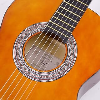 J&Z Classical Guitar Acoustic Guitar Nylon Strings with Tuner Strap Gigi Bag Wipe Chord 36 Inch 3/4 Size