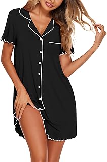 Ekouaer Women's Summer Short Sleeve Pyjamas with Buttons
