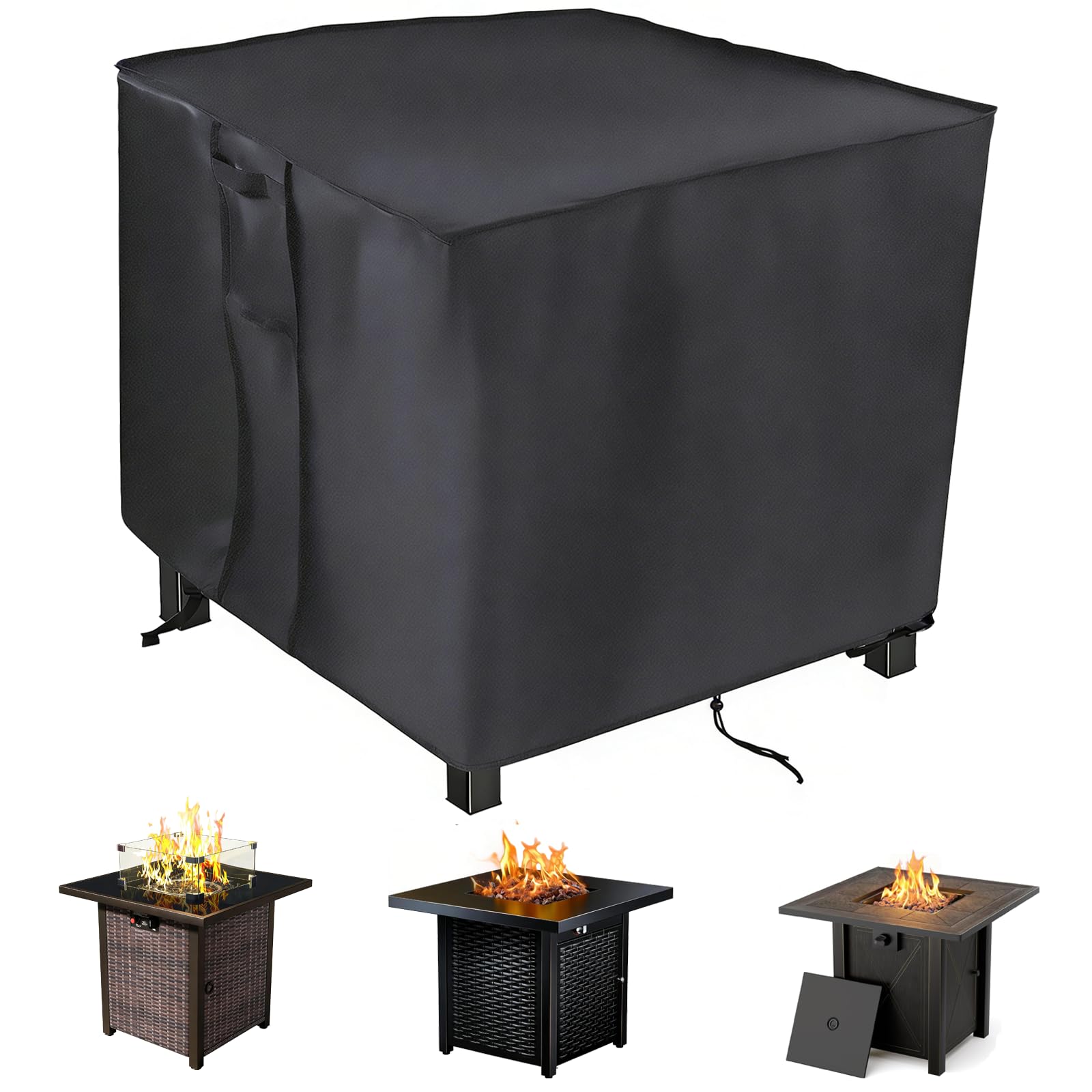 Saking Fire Pit Cover Square Gas Fire Pit Table Cover 28X28 inch | 28 inch Firep
