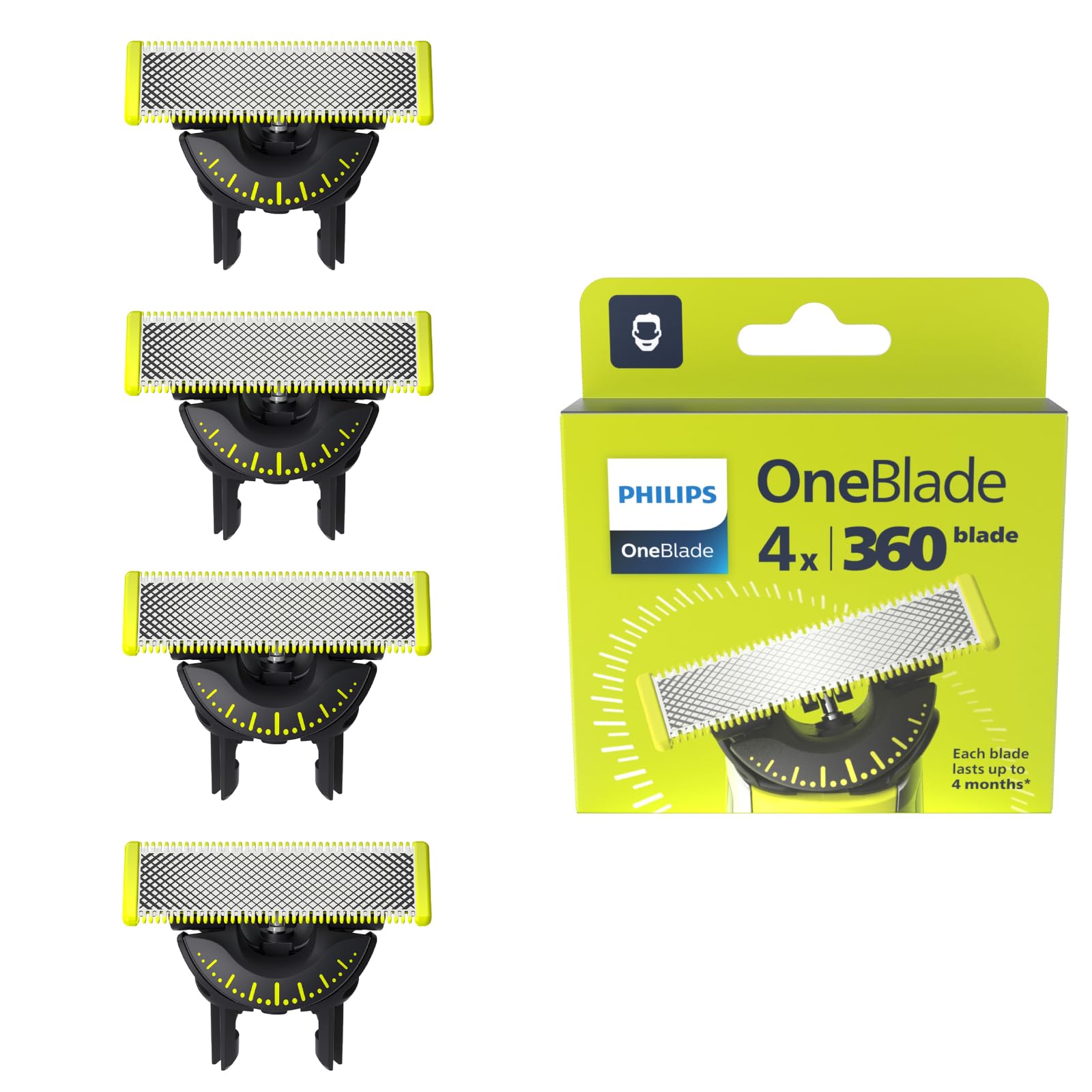 Philips Genuine OneBlade 360 Replacement Blades for OneBlade Electric Shaver and