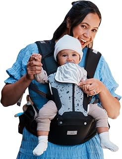 MOMTORY Safety-Certified 6-in-1 Baby Carrier Newborn to Toddler, Black | Plus Size Friendly, 6 Carry Positions, Ergonomic Hip Support, Cozy Baby Carrier with Hipseat for 7-50lbs, All Seasons