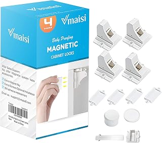 Vmaisi Magnetic Cabinet Locks for Babies (Stardand, Unit Count 4) | Keeps dangerous things away from kids