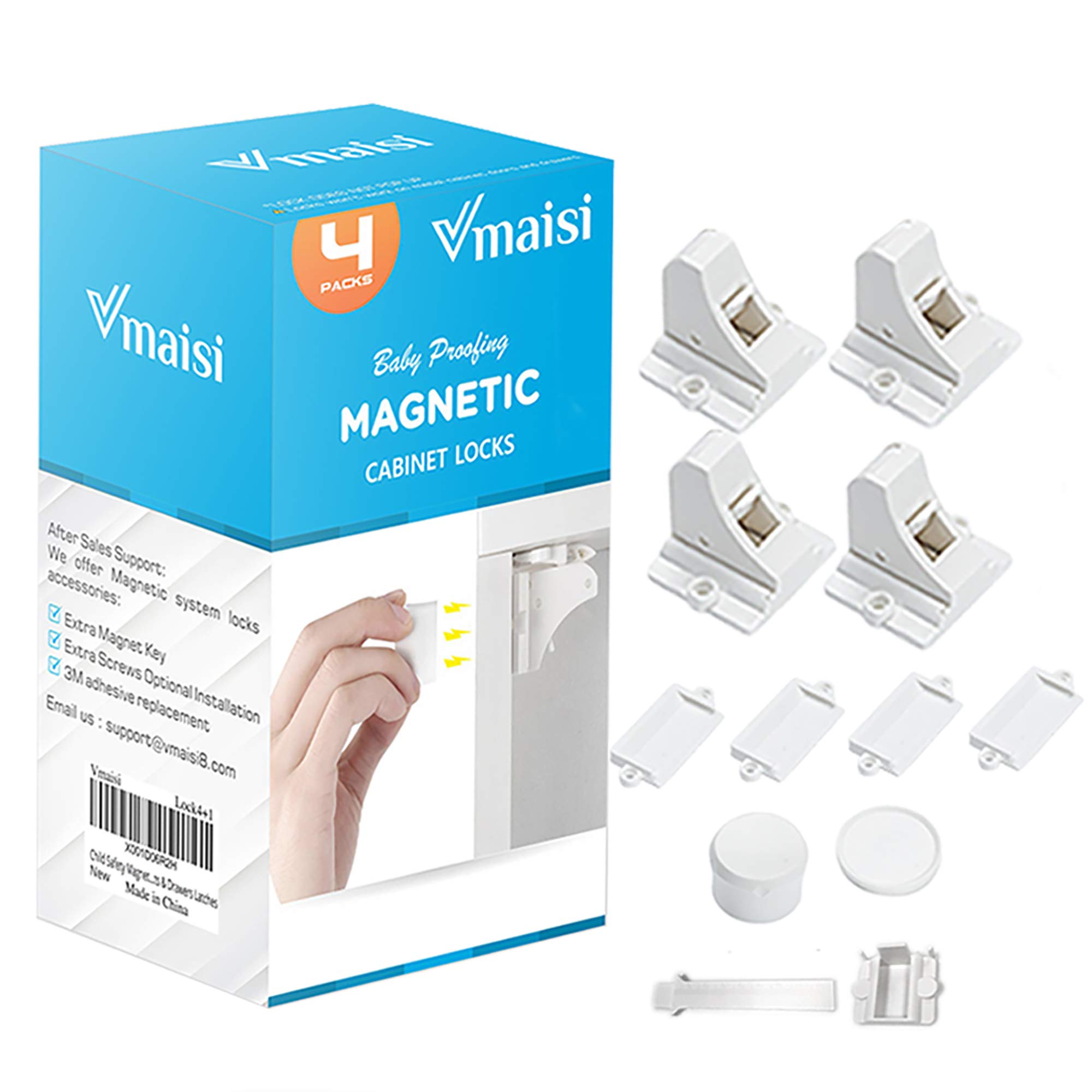 Vmaisi Magnetic Cabinet Locks for Babies (Stardand, Unit Count 4) | Keeps danger
