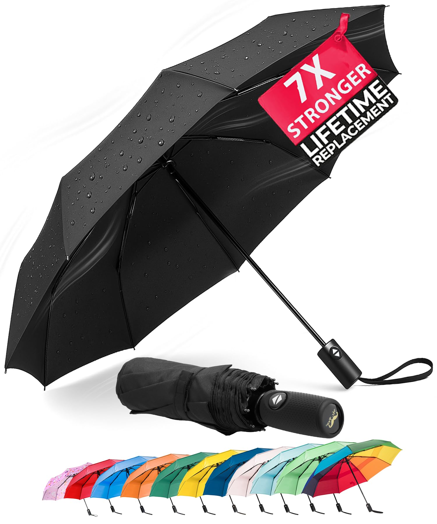 Mr. Pen- Windproof Travel Umbrella, Small Water-Resistant Automatic Folding Umbr