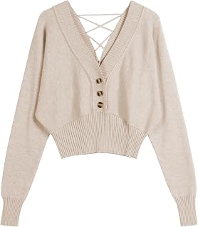 ZAFUL Women Off Shoulder Sweatshirt Batwing Ribbed Knit Crop Sweaters
