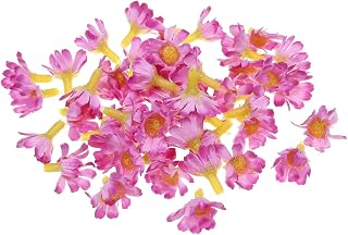 1 Inch Artificial Sunflower Heads, 50 Pack Silk Sunflower Fake Flowers for Wedding Floral Bouquet Decor DIY Crafts Pink Purple