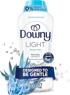 Downy Light Laundry Scent Booster Beads, Ocean Mist Scent, In-wash fabric beads designed to be gentle with a light boost of scent, No Heavy Perfumes, 853 Grams