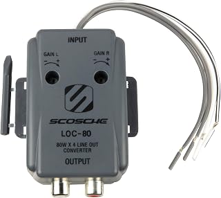 Scosche LOC80 Line Output Converter - 2 Channel High/Low RCA Converter Car Audio - Ideal for Subwoofer Amp - Line Level Converter for Car Stereo Amplifier - Easy Installation - Quality Sound