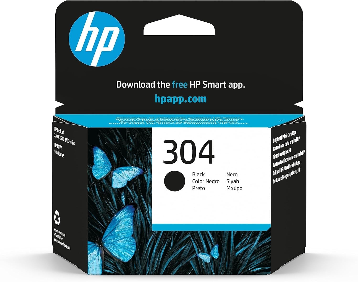 HP 304 Black, N9K06AE, Original 120 Page Cartridge, Compatible with DeskJet 2200