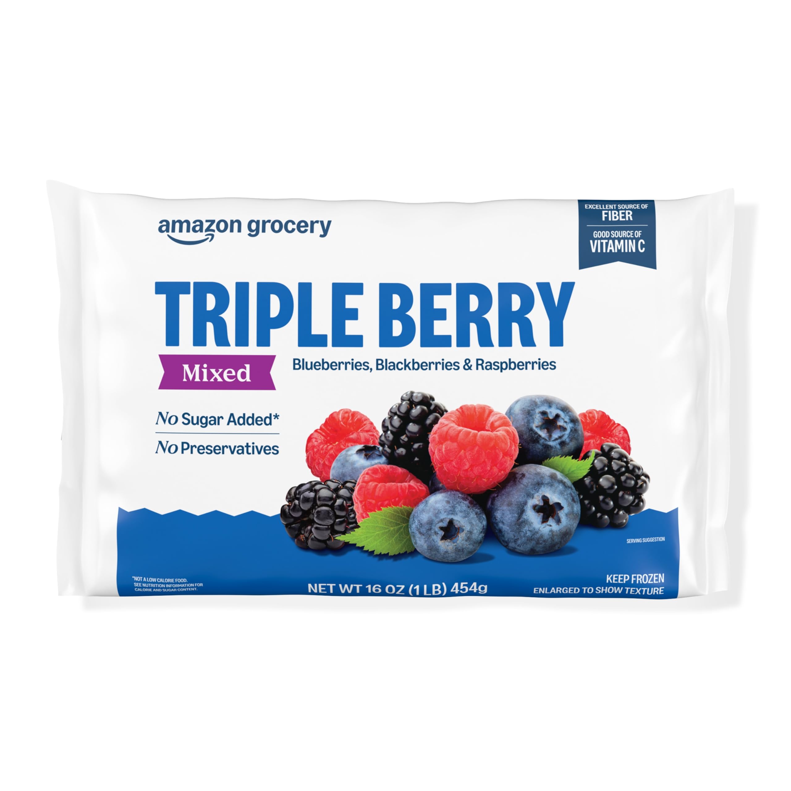 Amazon Grocery, Triple Berry Mix, 16 Oz, Frozen (Previously Happy Belly, Packagi