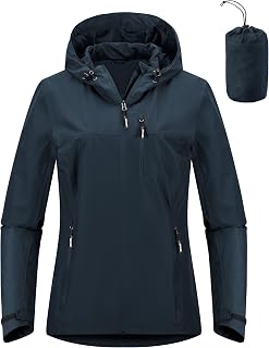 Outdoor Ventures Women's Waterproof Jacket Raincoat Packable Rain Jacket