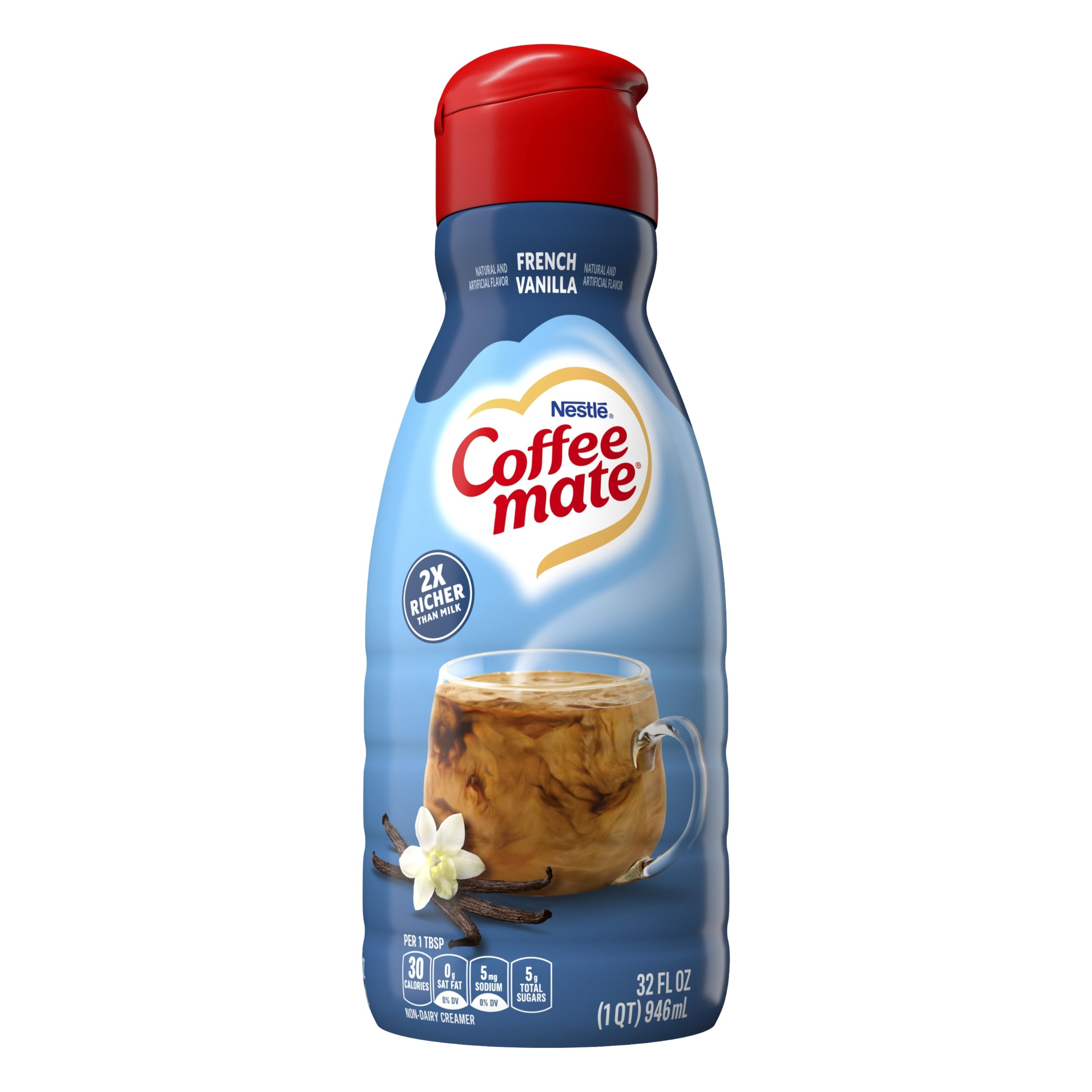 Coffee mate French Vanilla Liquid Coffee Creamer, 32 Fl Oz | Non-dairy gluten-fr
