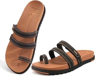 KuaiLu Womens Slides Sandals with Arch Support Comfort Plantar Fasciitis