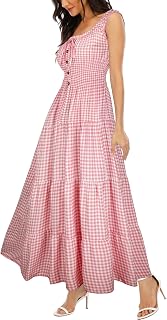 OSTOO Women's Summer 2025 Short Sleeve Boho Floral Print Multi-Layer Long Dress Flowy Casual