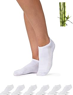 Snocks Bamboo Socks Bamboo Trainer Socks Men & Women, Pack of 6