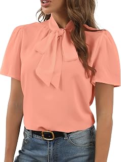 Rooscier Women's Bow Tie Knot Elegant Blouse