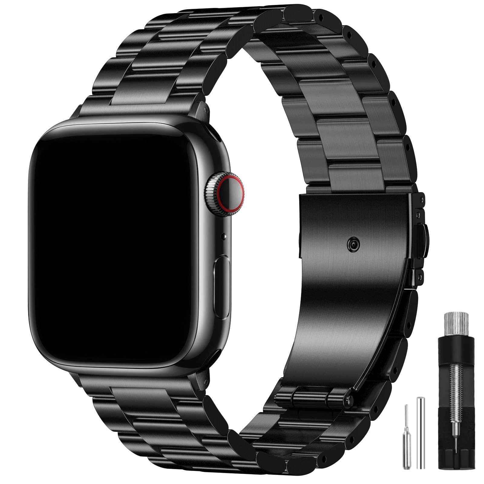 OULUOQI Metal Stainless Steel Bands Compatible with Apple Watch Straps Men | For