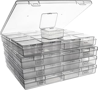 ZIIYAN Bead Storage Containers - 64 Clear Plastic Bead Organizer Boxes with Hinged Lid, Craft Organizers and Storage for Diamond Painting Art, Small Parts, Jewelry Charms