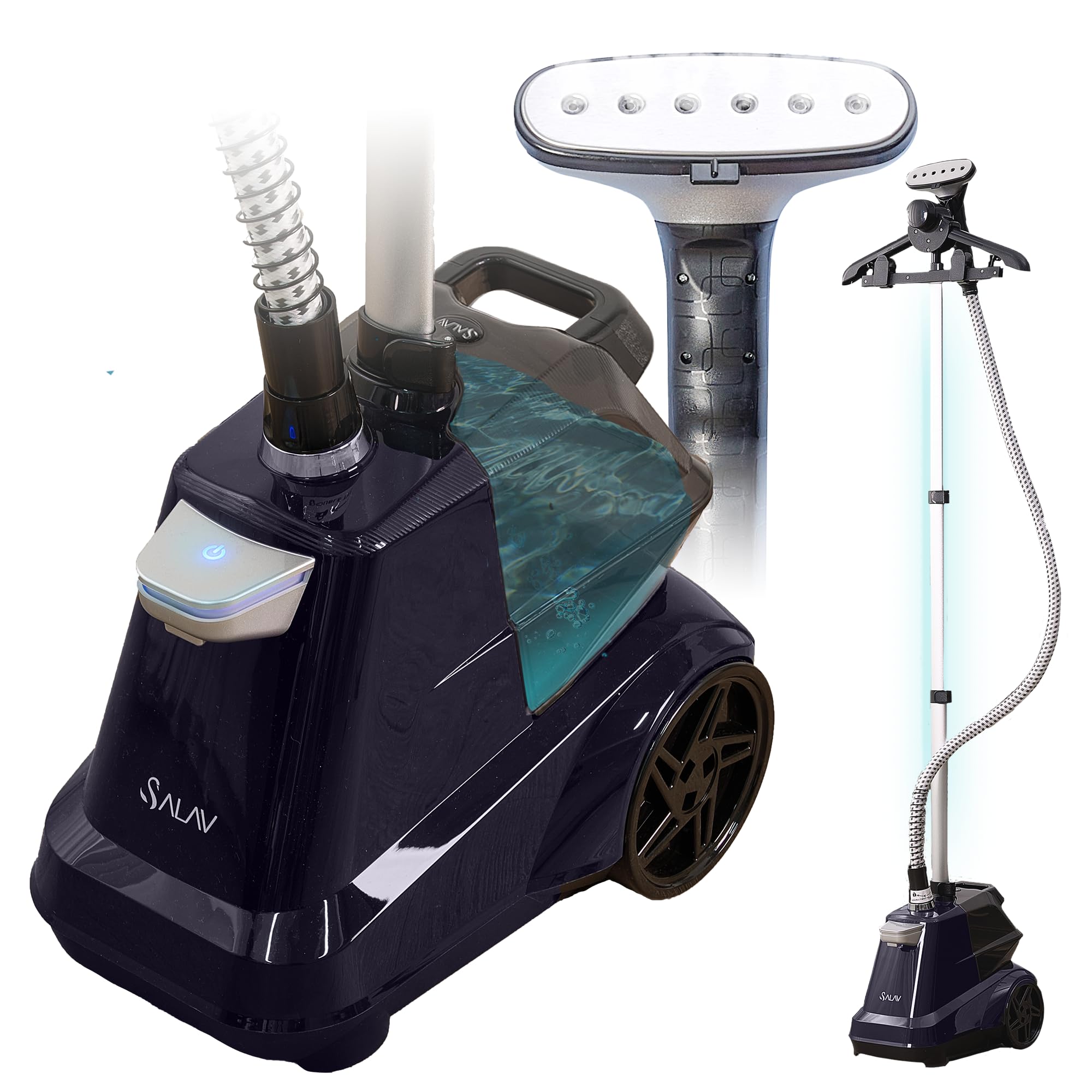 SALAV Heavy Duty Commercial Full-Size Garment Steamer with Foot Pedals and Extra