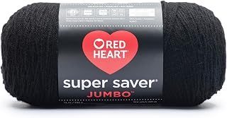 RED HEART E302C.0312 Super Saver Jumbo Yarn, Black