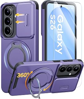 JAME for Samsung Galaxy S26 Case with Ring Stand & Slide Camera Cover