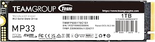 TEAMGROUP MP33 1TB SLC Cache 3D NAND TLC NVMe 1.3 PCIe Gen3x4 M.2 2280 Internal Solid State Drive SSD (Read/Write Speed up to 1,800/1,500 MB/s) Compatible with Laptop & PC Desktop TM8FP6001T0C101