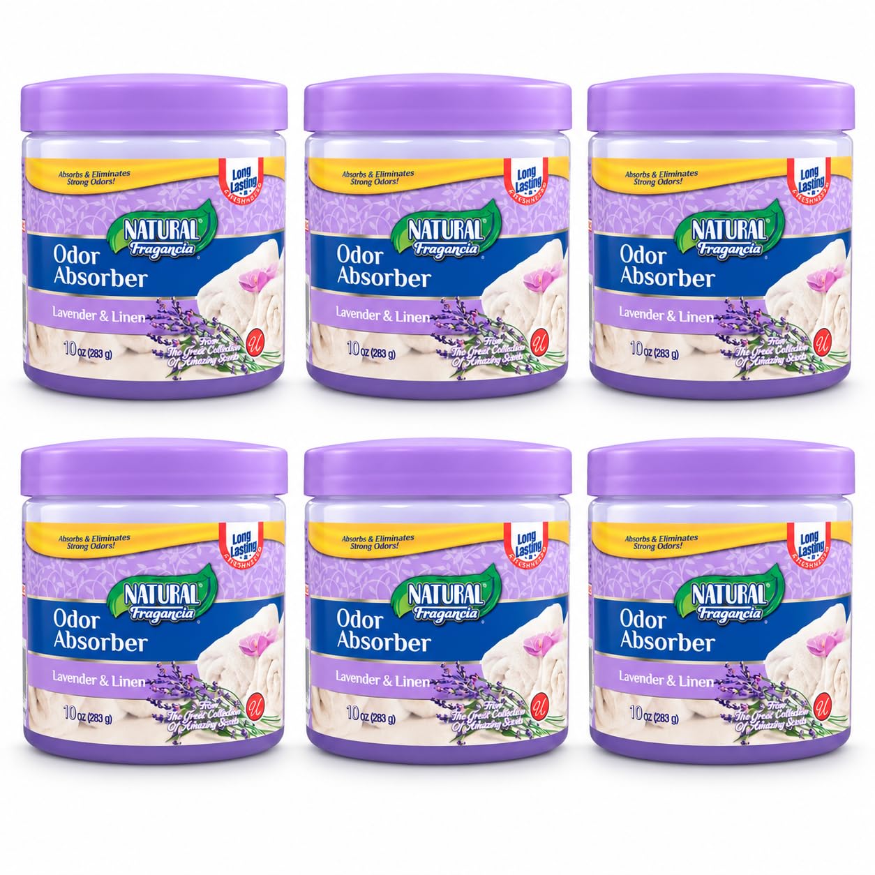 Natural Odor Absorber, Lavender & Linen Scent, Long Lasting Air Freshener, 10 oz