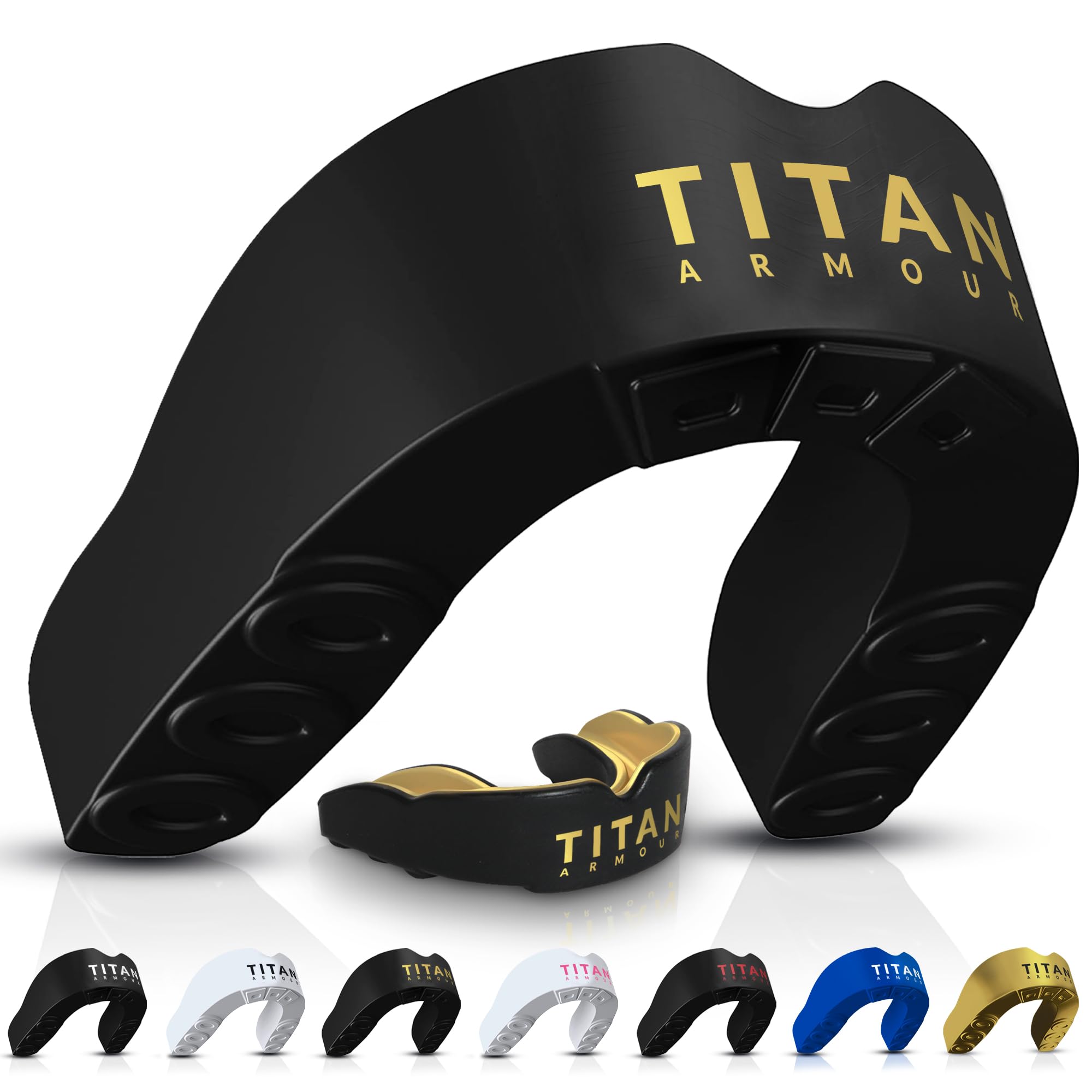 Titan Armour Gum Shield, Custom-Fit Mouth Guard for Boxing, Gold Adult | Dual-La